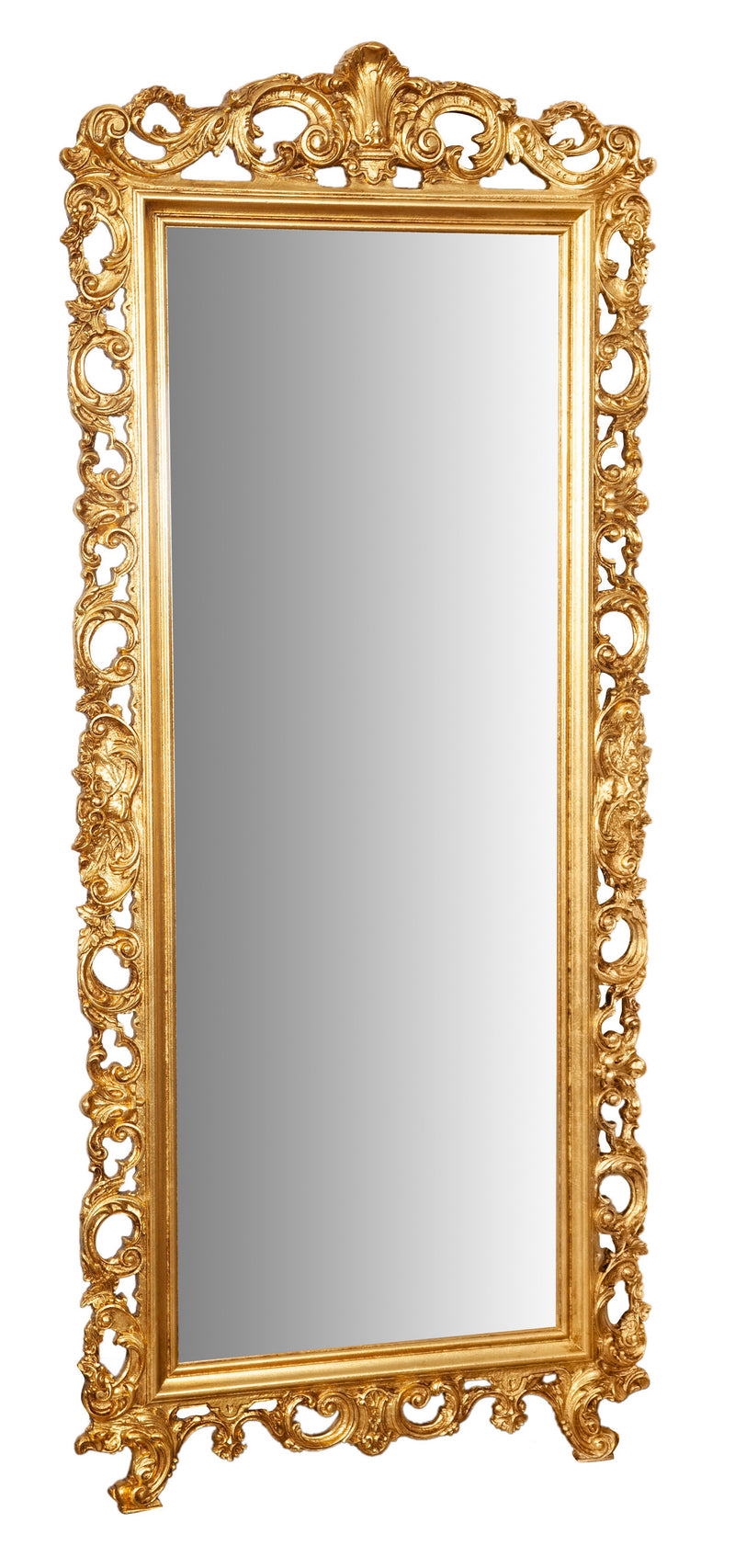 Biscottini SPECCHIERA DA PARETE IN LEGNO FINITURA FOGLIA ORO ANTICATO MADE IN ITALY