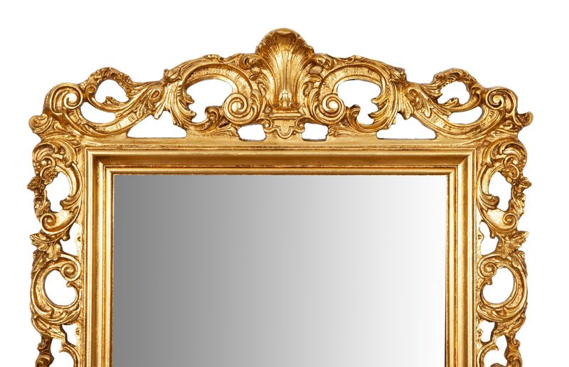 Biscottini SPECCHIERA DA PARETE IN LEGNO FINITURA FOGLIA ORO ANTICATO MADE IN ITALY