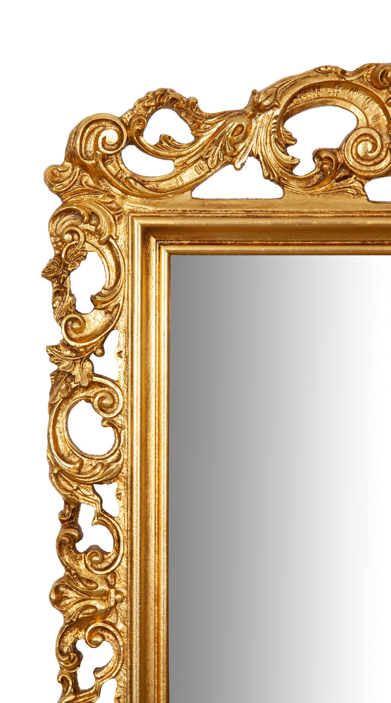 Biscottini SPECCHIERA DA PARETE IN LEGNO FINITURA FOGLIA ORO ANTICATO MADE IN ITALY