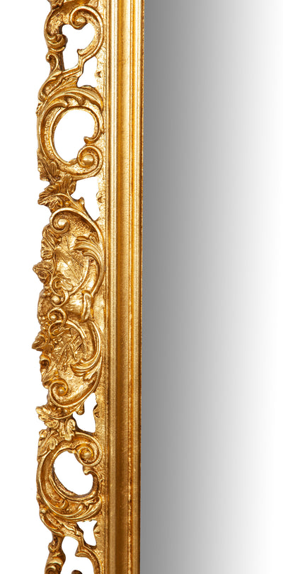 Biscottini SPECCHIERA DA PARETE IN LEGNO FINITURA FOGLIA ORO ANTICATO MADE IN ITALY