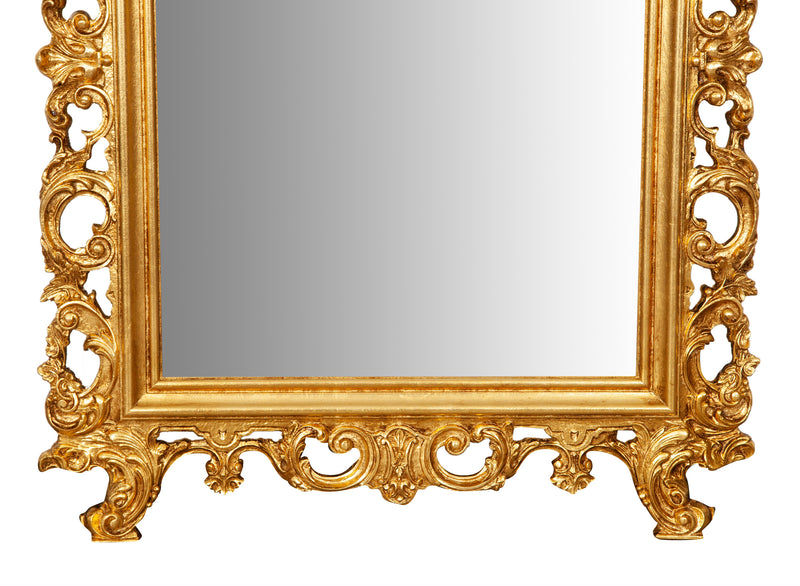 Biscottini SPECCHIERA DA PARETE IN LEGNO FINITURA FOGLIA ORO ANTICATO MADE IN ITALY