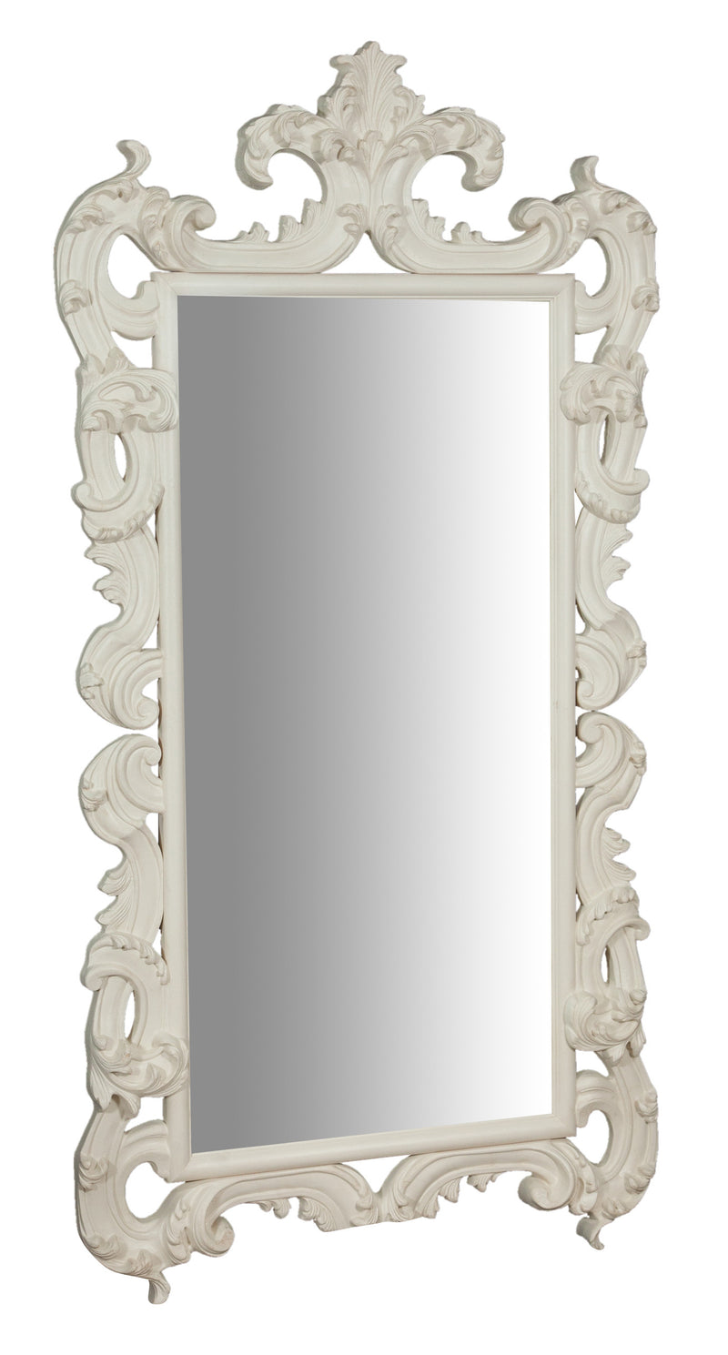 Biscottini SPECCHIERA DA PARETE IN LEGNO FINITURA BIANCA ANTICATA MADE IN ITALY realizzata