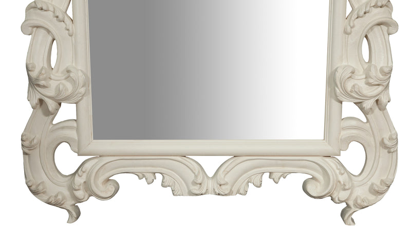 Biscottini SPECCHIERA DA PARETE IN LEGNO FINITURA BIANCA ANTICATA MADE IN ITALY realizzata