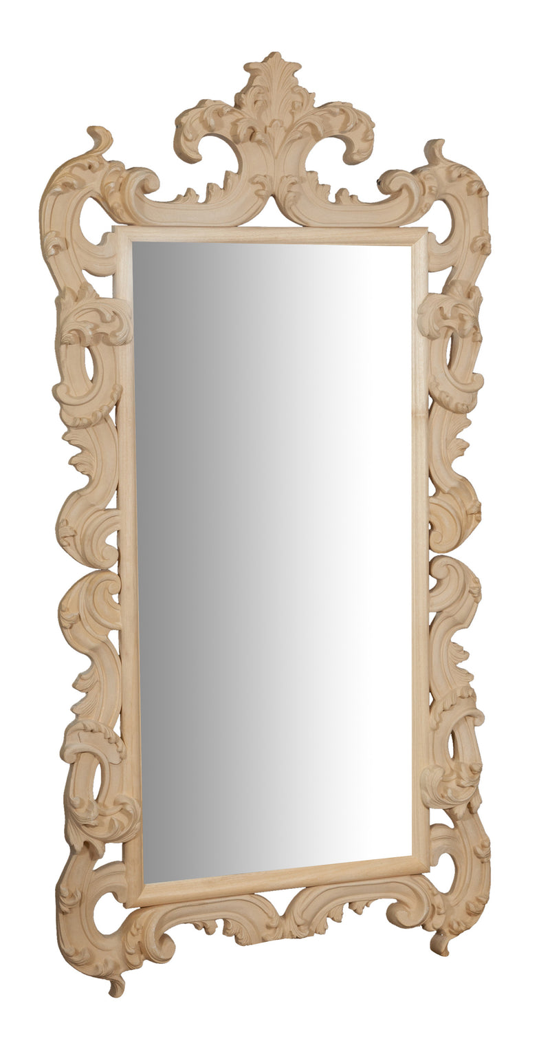 Biscottini SPECCHIERA DA PARETE IN LEGNO FINITURA GREZZA MADE IN ITALY realizzata Offerta