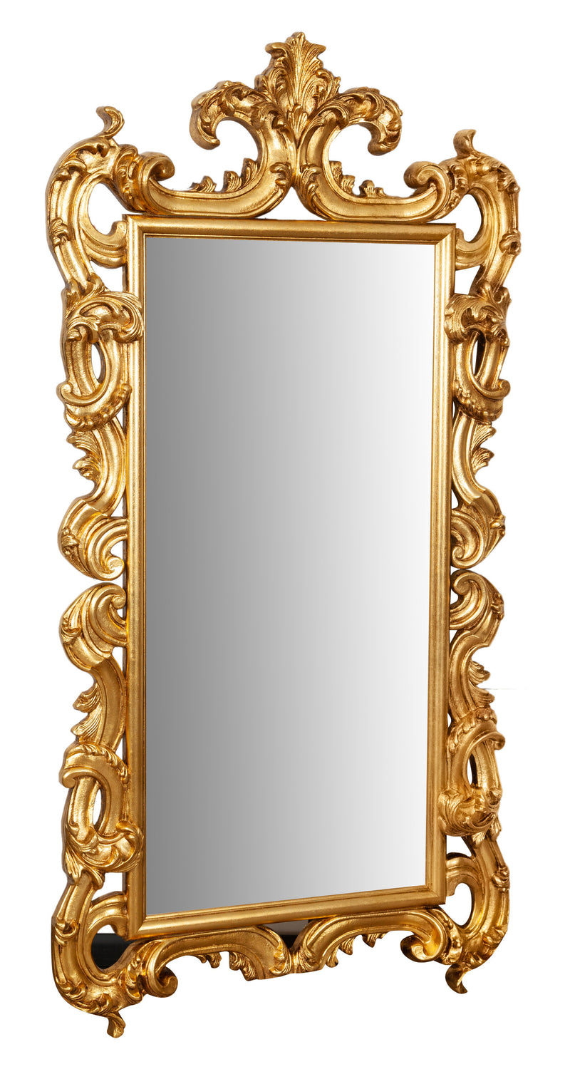 Biscottini SPECCHIERA DA PARETE IN LEGNO FINITURA FOGLIA ORO ANTICATO MADE IN ITALY