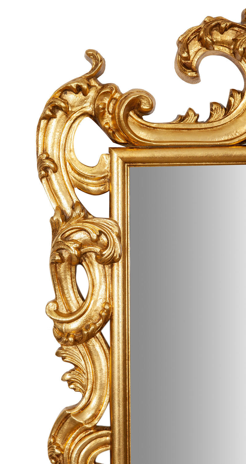 Biscottini SPECCHIERA DA PARETE IN LEGNO FINITURA FOGLIA ORO ANTICATO MADE IN ITALY