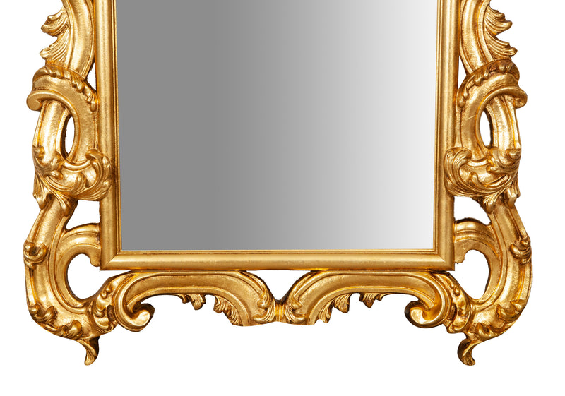 Biscottini SPECCHIERA DA PARETE IN LEGNO FINITURA FOGLIA ORO ANTICATO MADE IN ITALY