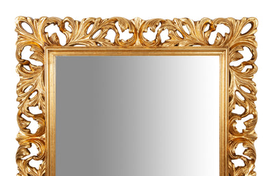 Biscottini SPECCHIERA DA PARETE IN LEGNO FINITURA FOGLIA FOGLIA ORO ANTICATO MADE IN ITALY