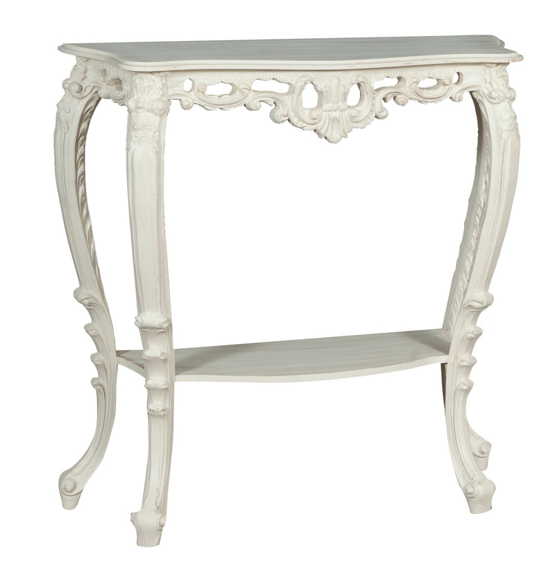 Biscottini CONSOLLE IN LEGNO FINITURA BIANCA ANTICATA MADE IN ITALY dimensioni lunghezza