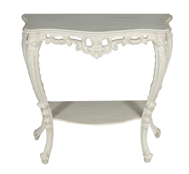 Biscottini CONSOLLE IN LEGNO FINITURA BIANCA ANTICATA MADE IN ITALY dimensioni lunghezza