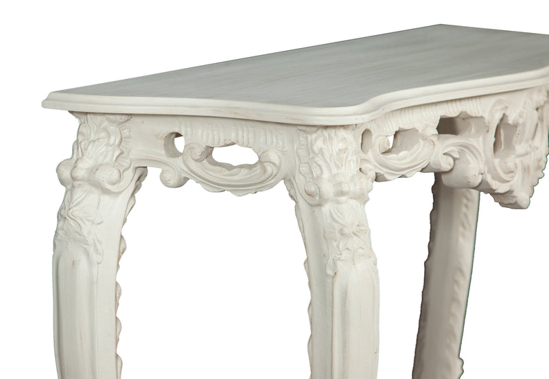 Biscottini CONSOLLE IN LEGNO FINITURA BIANCA ANTICATA MADE IN ITALY dimensioni lunghezza