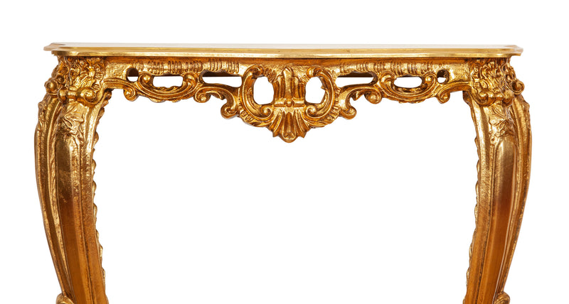 Biscottini CONSOLLE IN LEGNO FINITURA FOGLIA ORO ANTICATO MADE IN ITALY dimensioni