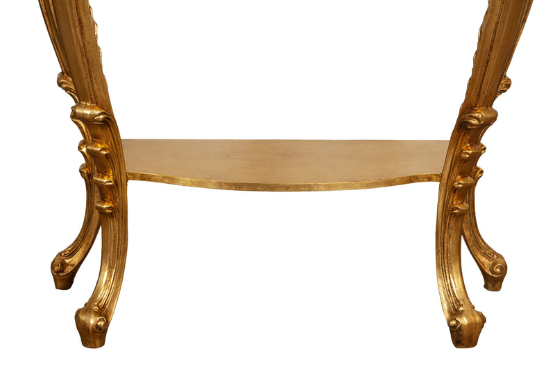 Biscottini CONSOLLE IN LEGNO FINITURA FOGLIA ORO ANTICATO MADE IN ITALY dimensioni