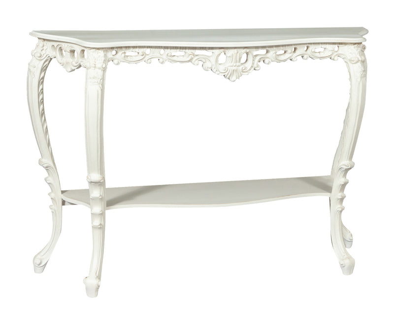 Biscottini CONSOLLE IN LEGNO FINITURA BIANCA ANTICATA MADE IN ITALY dimensioni lunghezza