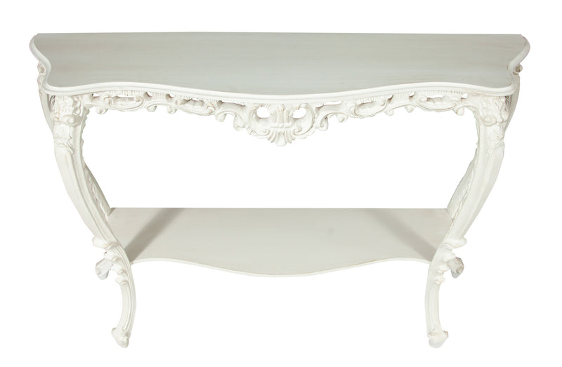 Biscottini CONSOLLE IN LEGNO FINITURA BIANCA ANTICATA MADE IN ITALY dimensioni lunghezza