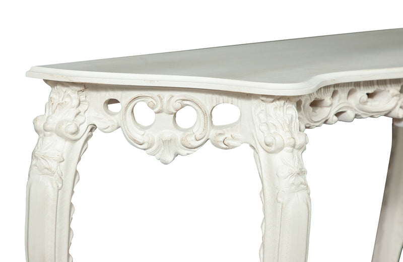 Biscottini CONSOLLE IN LEGNO FINITURA BIANCA ANTICATA MADE IN ITALY dimensioni lunghezza