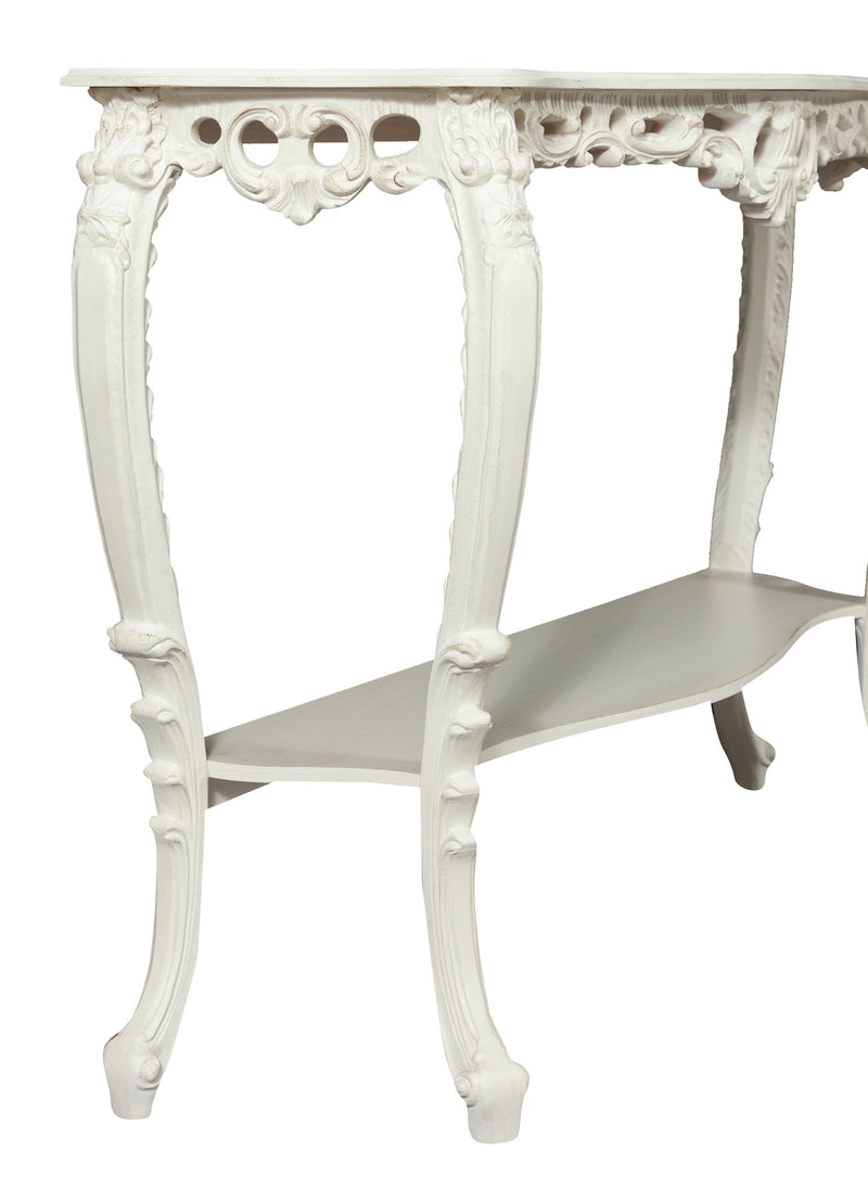 Biscottini CONSOLLE IN LEGNO FINITURA BIANCA ANTICATA MADE IN ITALY dimensioni lunghezza