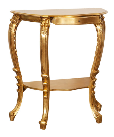 Biscottini CONSOLLE IN LEGNO FINITURA FOGLIA FOGLIA ORO ANTICATO MADE IN ITALY dimensioni