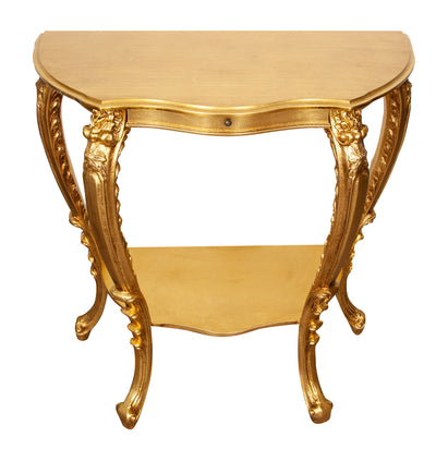 Biscottini CONSOLLE IN LEGNO FINITURA FOGLIA FOGLIA ORO ANTICATO MADE IN ITALY dimensioni