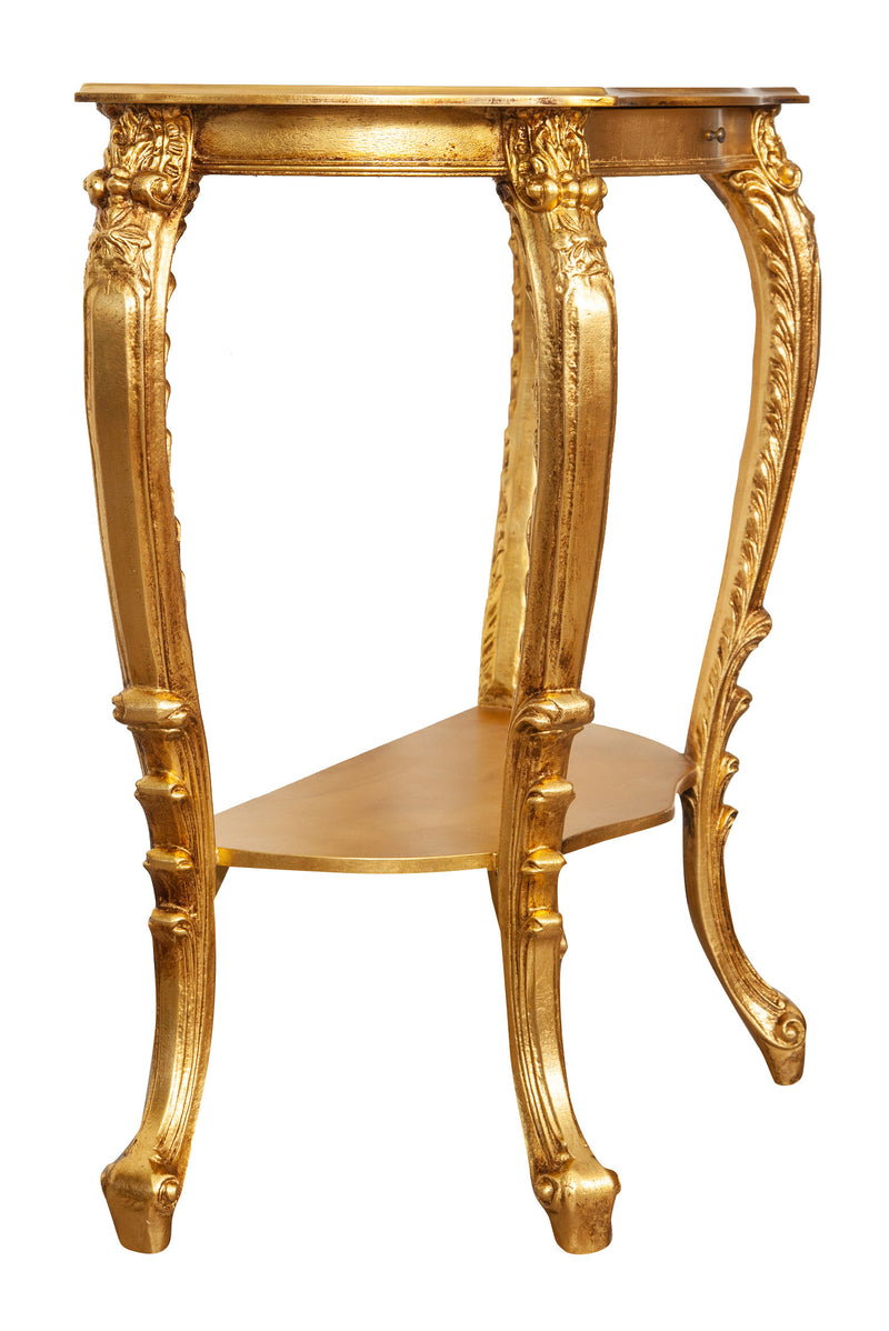 Biscottini CONSOLLE IN LEGNO FINITURA FOGLIA FOGLIA ORO ANTICATO MADE IN ITALY dimensioni