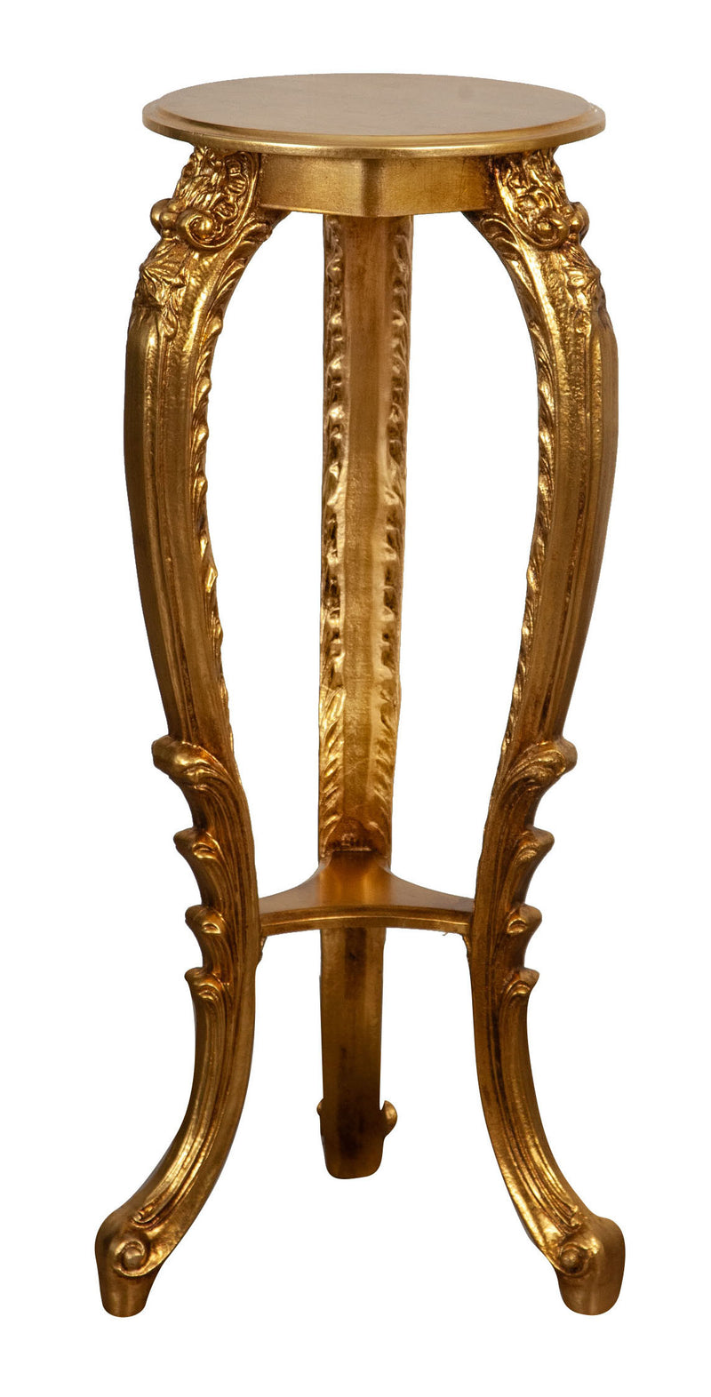 Biscottini PANCHETTO PORTAVASO IN FINITURA FOGLIA ORO ANTICATO MADE IN ITALY Tavolino