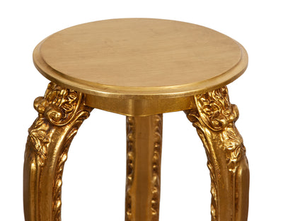 Biscottini PANCHETTO PORTAVASO IN FINITURA FOGLIA ORO ANTICATO MADE IN ITALY Tavolino