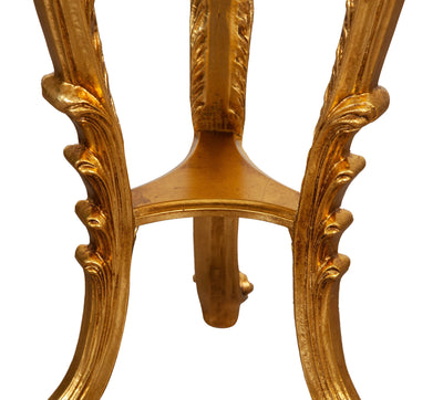 Biscottini PANCHETTO PORTAVASO IN FINITURA FOGLIA ORO ANTICATO MADE IN ITALY Tavolino