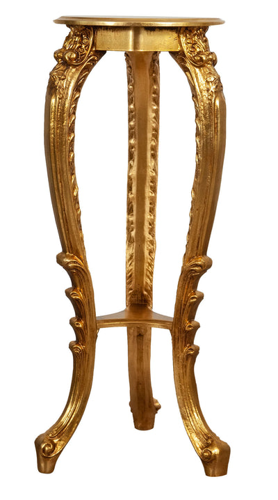 Biscottini PANCHETTO PORTAVASO IN FINITURA FOGLIA ORO ANTICATO MADE IN ITALY Tavolino