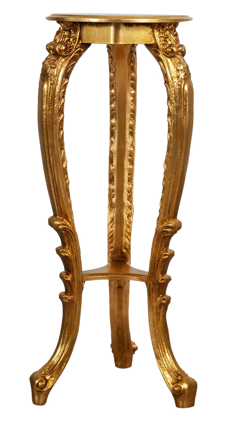 Biscottini PANCHETTO PORTAVASO IN FINITURA FOGLIA ORO ANTICATO MADE IN ITALY Tavolino