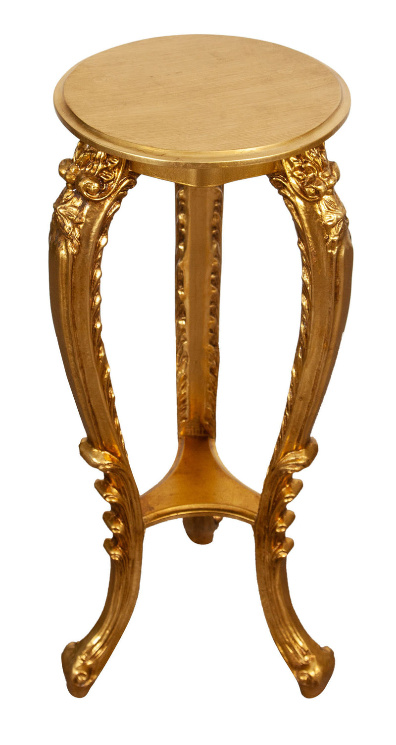 Biscottini PANCHETTO PORTAVASO IN FINITURA FOGLIA ORO ANTICATO MADE IN ITALY Tavolino