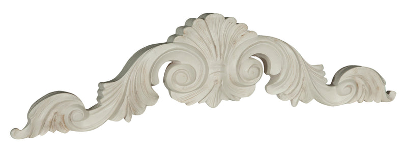 Biscottini SOPRAPORTA IN LEGNO FINITURA BIANCA ANTICATA MADE IN ITALY Fregio realizzato