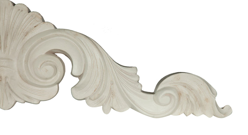 Biscottini SOPRAPORTA IN LEGNO FINITURA BIANCA ANTICATA MADE IN ITALY Fregio realizzato