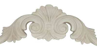 Biscottini SOPRAPORTA IN LEGNO FINITURA BIANCA ANTICATA MADE IN ITALY Fregio realizzato