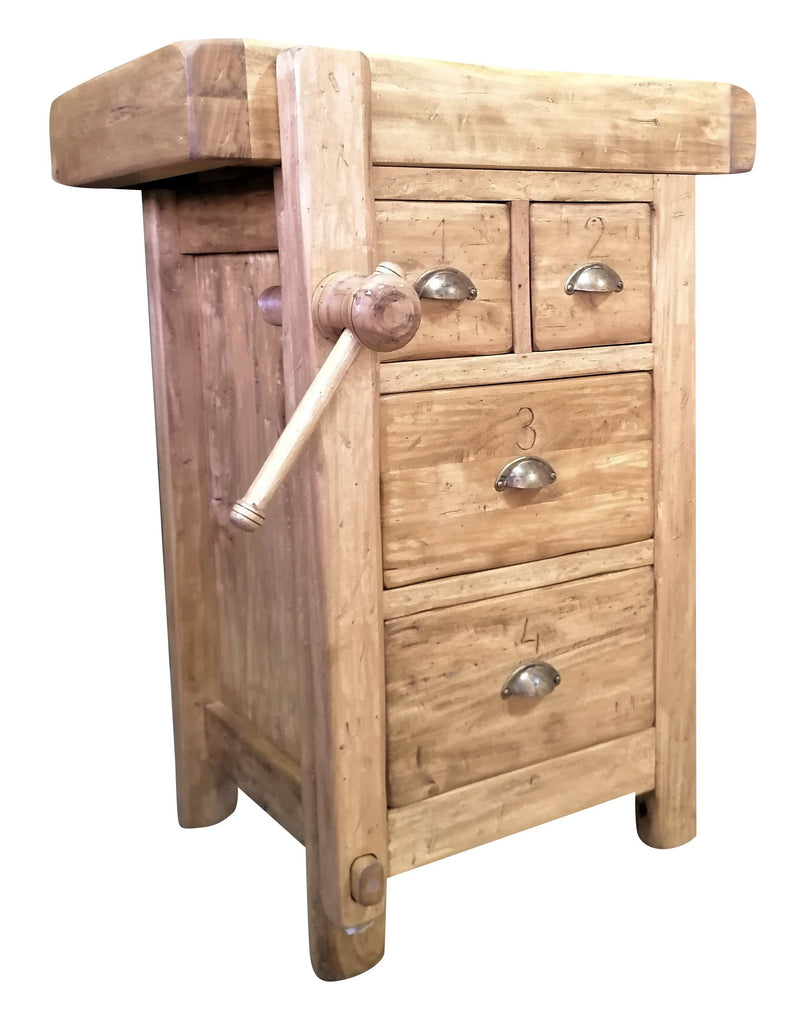 Biscottini Banco da lavoro Country in legno massello di tiglio finitura naturale Made in Italy