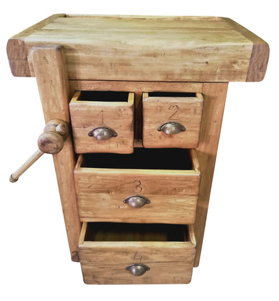 Biscottini Banco da lavoro Country in legno massello di tiglio finitura naturale Made in Italy