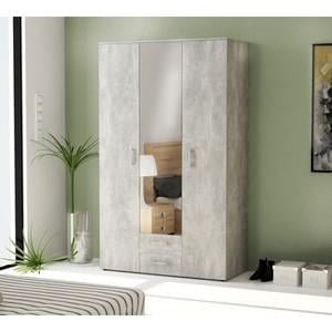 KIT ARMADIO 3 ANTE + 2 CASSETTI E SPECCHIO CM. 121X200X54