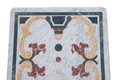 Biscottini PIANO TAVOLO RETTANGOLARE IN MARMO INTARSIATO Carrara dimensioni 180x90