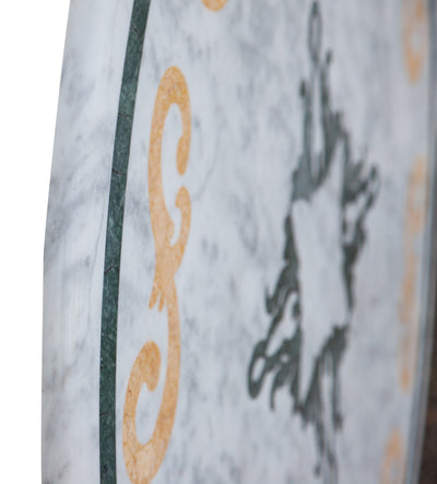 Biscottini PIANO TAVOLO ROTONDO IN MARMO INTARSIATO Carrara dimensioni 130x130 Offerta