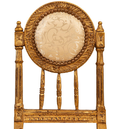 Biscottini Sedia poltrona stile francese Luigi XVI in legno massello di faggio poltroncina