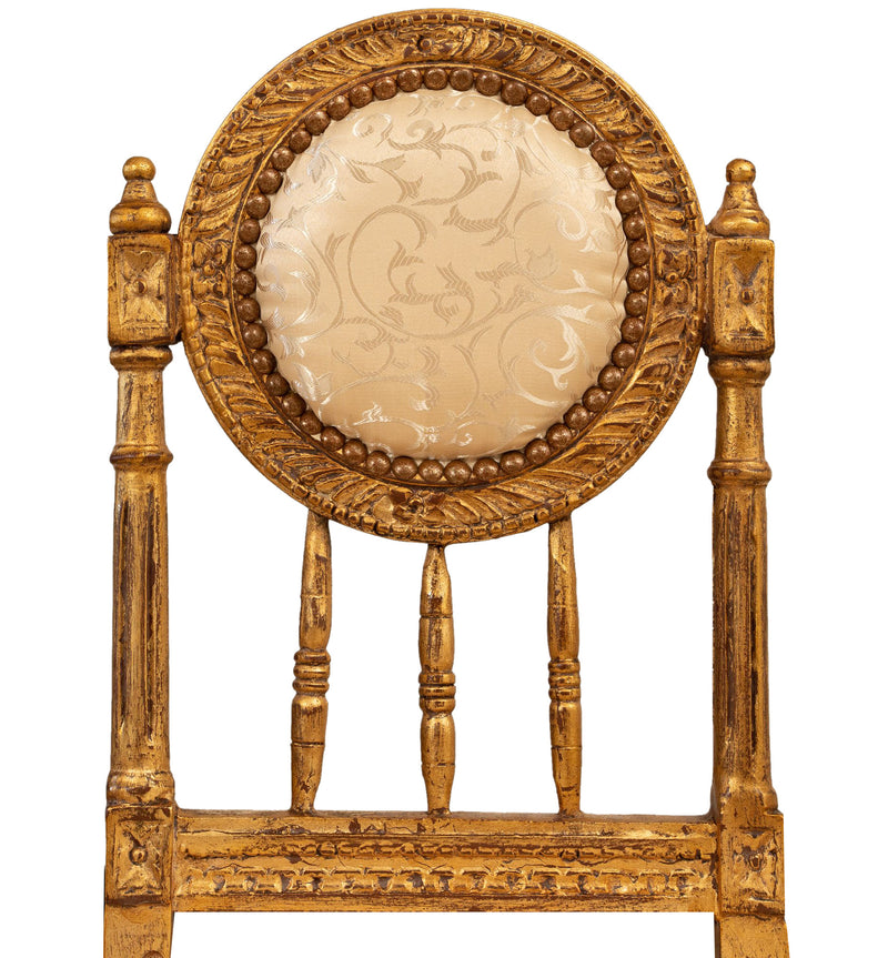 Biscottini Sedia poltrona stile francese Luigi XVI in legno massello di faggio poltroncina