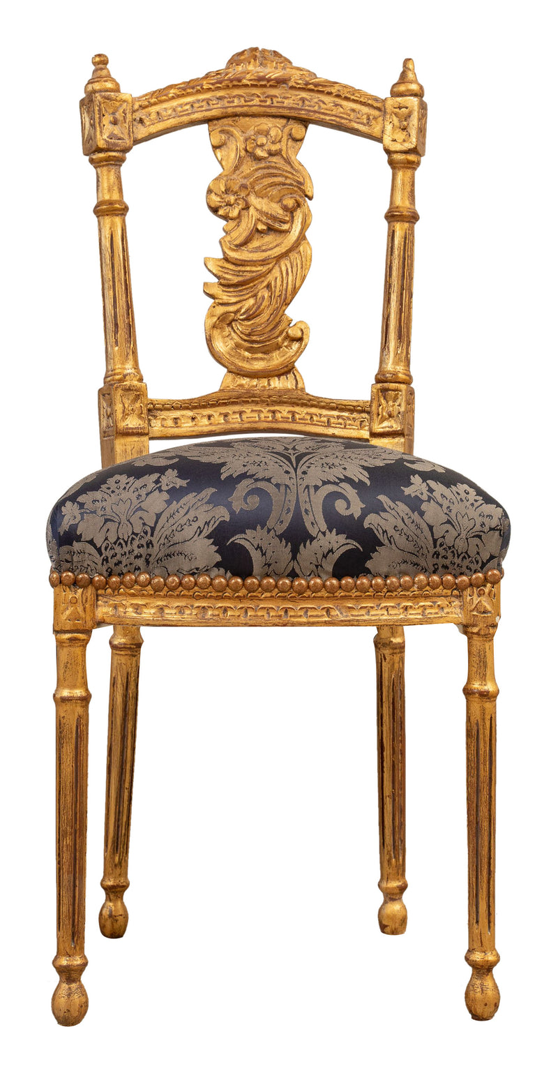 Biscottini Sedia poltrona stile francese Luigi XVI in legno massello di faggio poltroncina