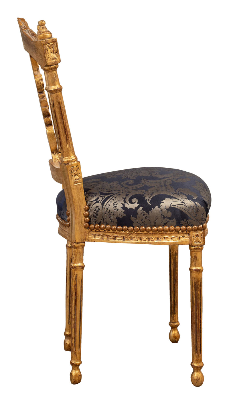 Biscottini Sedia poltrona stile francese Luigi XVI in legno massello di faggio poltroncina