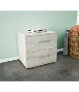 KIT COMODINO 2 CASSETTI CM. 44X40X33 COLORE BIANCO VENANTO ROVERE CEMENTO