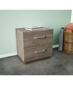 KIT COMODINO 2 CASSETTI CM. 44X40X33 COLORE BIANCO VENANTO ROVERE CEMENTO