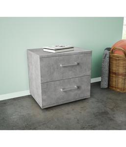 KIT COMODINO 2 CASSETTI CM. 44X40X33 COLORE BIANCO VENANTO ROVERE CEMENTO