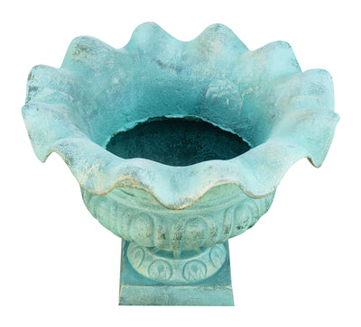 Biscottini Vaso in fusione di ghisa finitura verde anticata