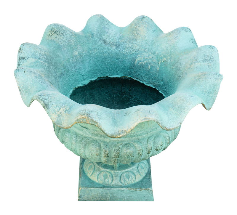 Biscottini Vaso in fusione di ghisa finitura verde anticata