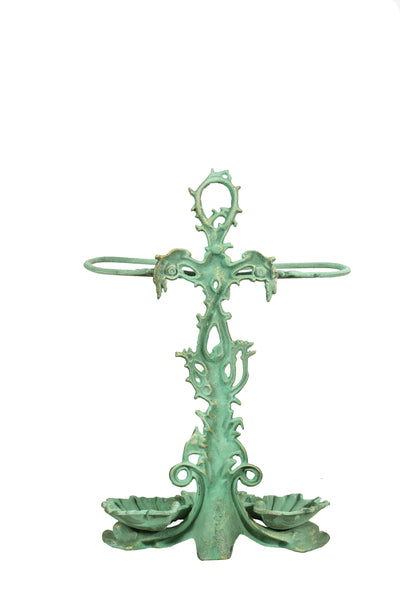 Biscottini Portaombrelli in ghisa finitura verde anticata Molto pratico stabile Offerta