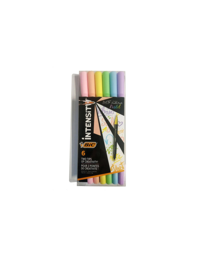 Bic Intensity dual tip brush pastel 6pz