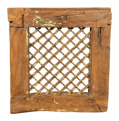 Biscottini Finestra finestrina grata in legno massello e in ferro antica e vecchia medievale con telaio da interno o da esterno